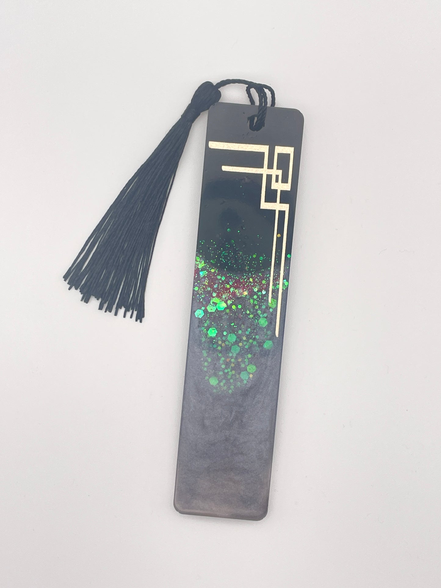 Set regalo "Notte Stellata" - Segnalibro e penna in resina con glitter e finiture dorate