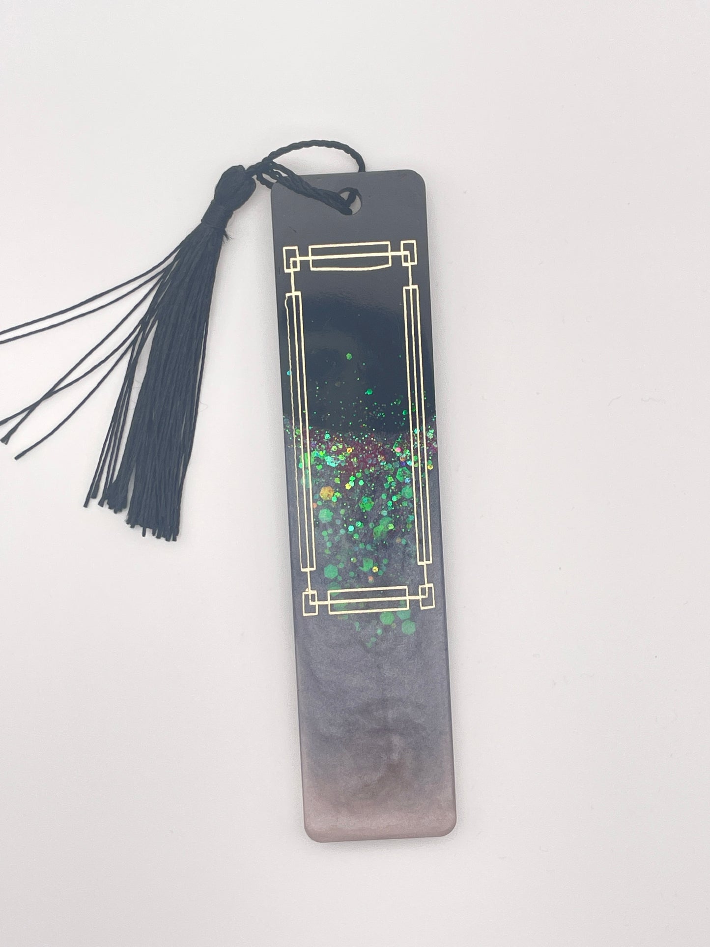 Set regalo "Notte Stellata" - Segnalibro e penna in resina con glitter e finiture dorate
