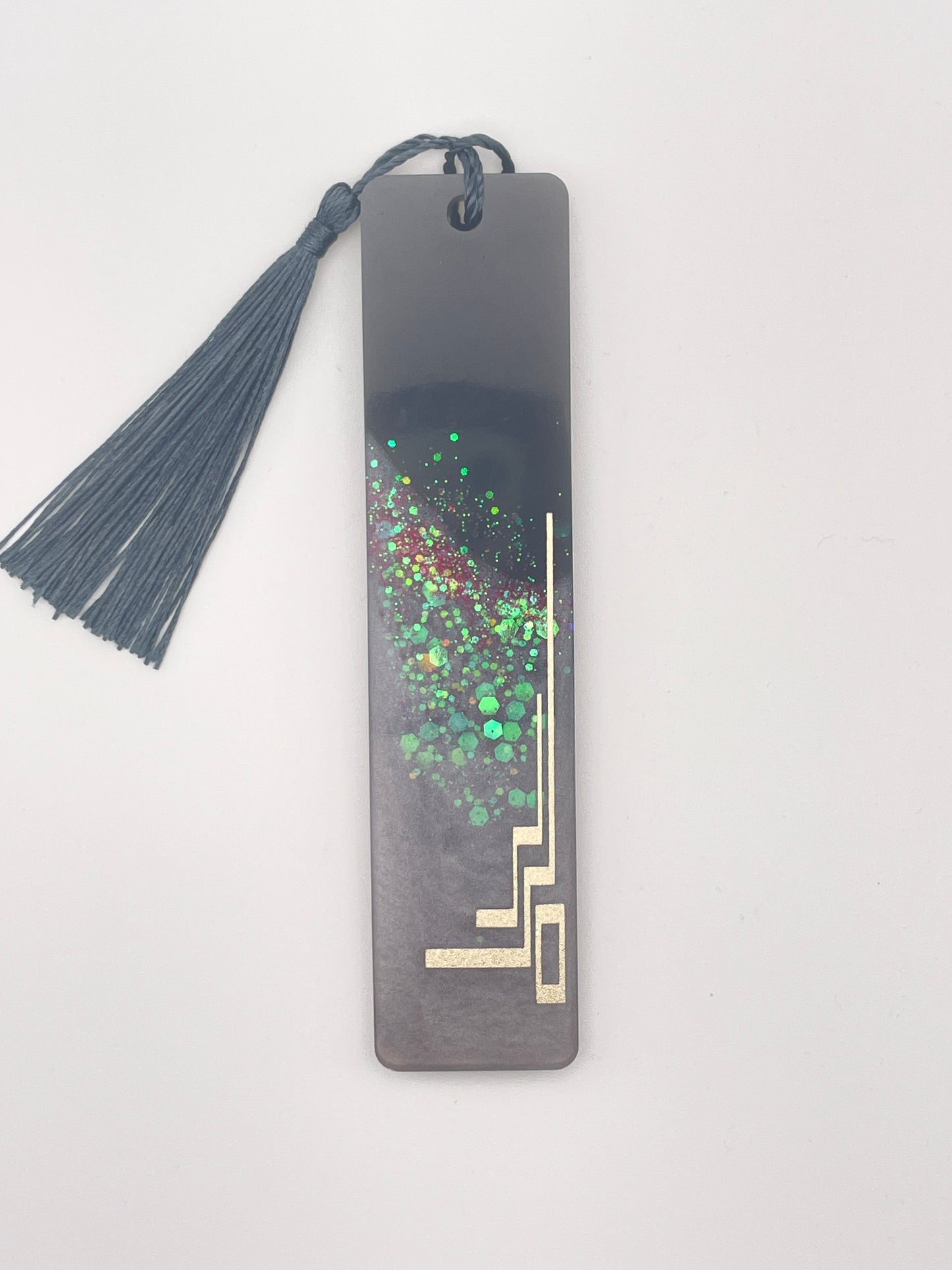 Set regalo "Notte Stellata" - Segnalibro e penna in resina con glitter e finiture dorate