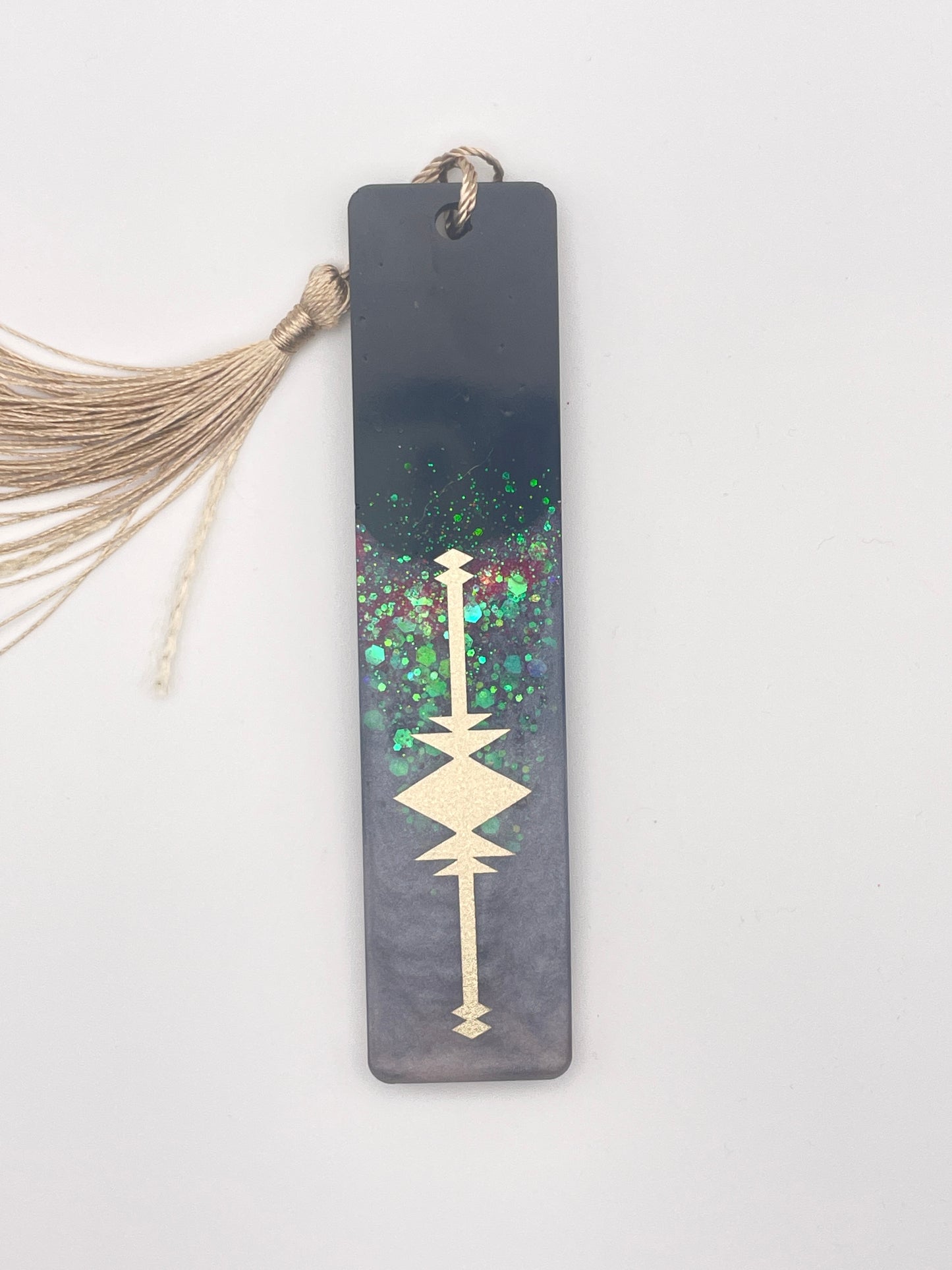 Set regalo "Notte Stellata" - Segnalibro e penna in resina con glitter e finiture dorate
