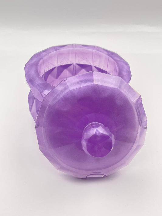 Scatola Portaoggetti in Resina Viola - Contenitore Decorativo con Coperchio