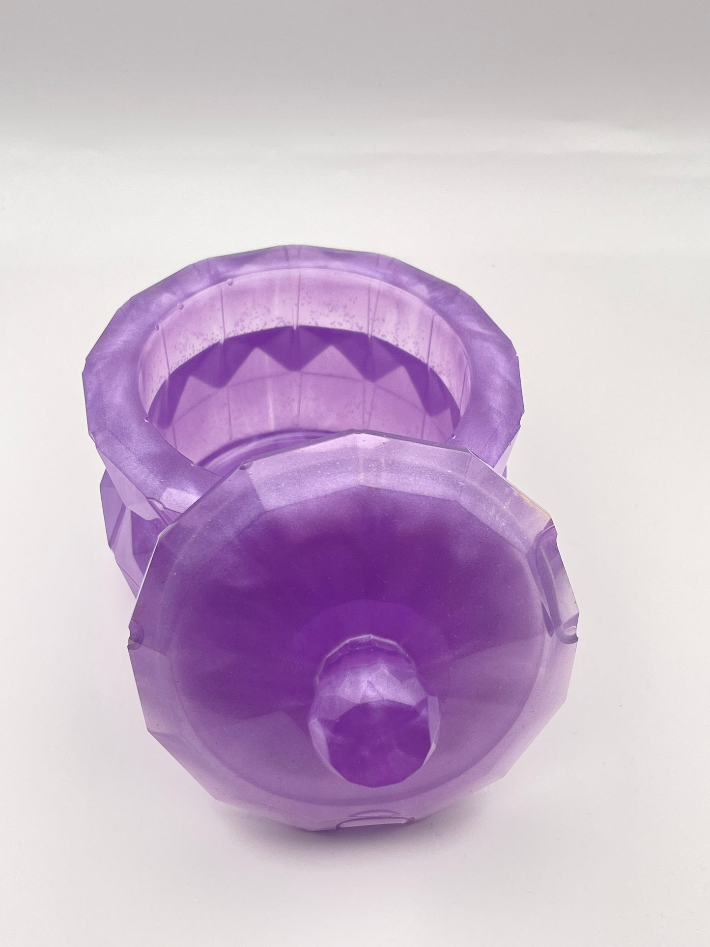 Scatola Portaoggetti in Resina Viola - Contenitore Decorativo con Coperchio