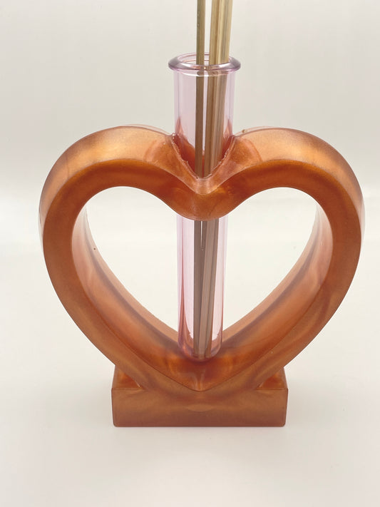 Porta Essenze Cuore in Resina Color Havana | Diffusore Decorativo Fatto a Mano