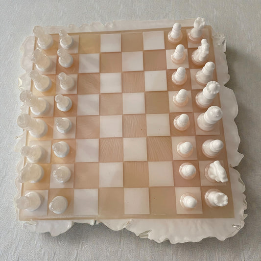 Scacchiera Scultura "Topografia Fluida" – Opera 3D in Resina ad Alto Spessore (5cm)