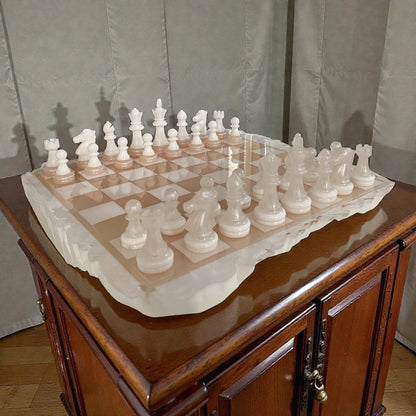 Scacchiera Scultura "Topografia Fluida" – Opera 3D in Resina ad Alto Spessore (5cm)