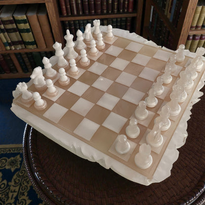 Scacchiera Scultura "Topografia Fluida" – Opera 3D in Resina ad Alto Spessore (5cm)