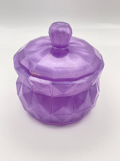 Scatola Portaoggetti in Resina Viola - Contenitore Decorativo con Coperchio